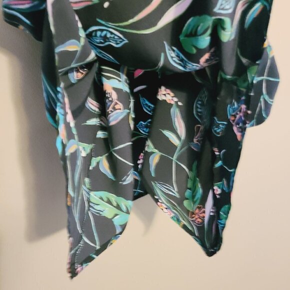 A New Day | Women's Black Multicolored Floral Print Mini Dress (Size Small) - Picture 11 of 14